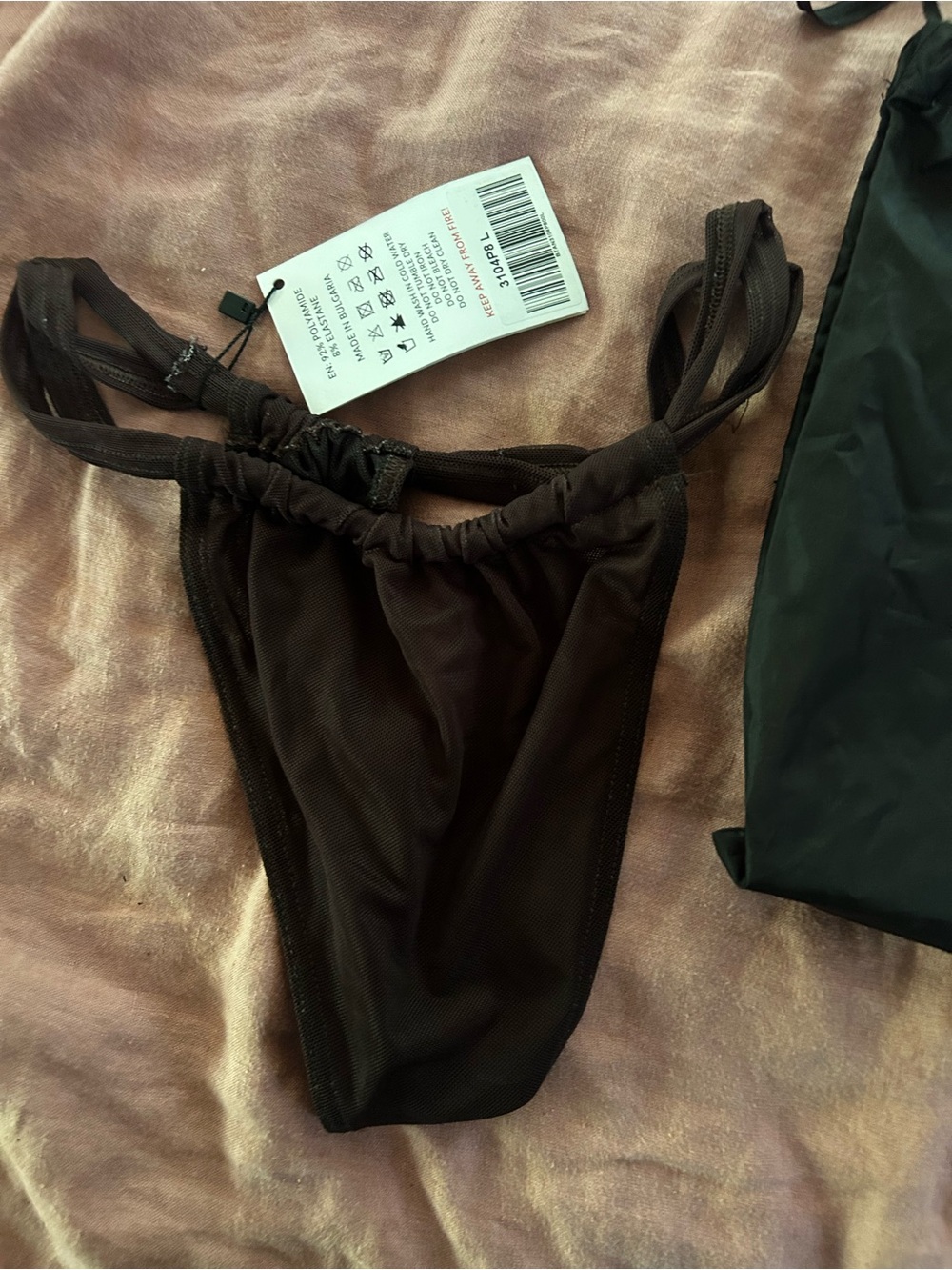 Bettertan tan through Dark Brown Sheer Mesh Bikini Bottom